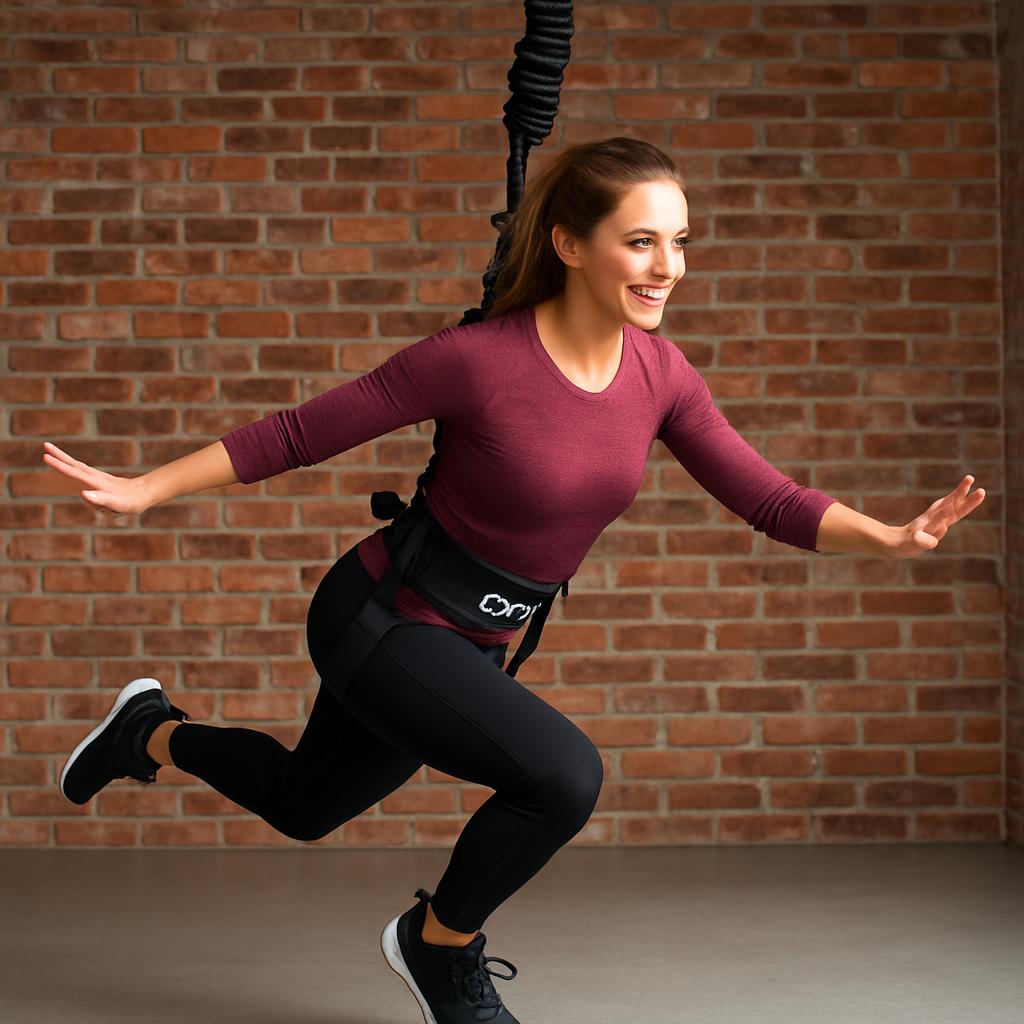 Frau beim Bungee Fitness